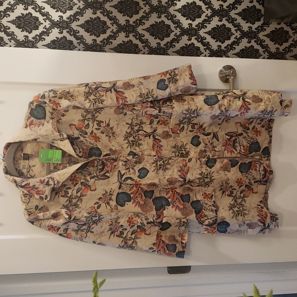 Made in Korea Linen Floral Coat